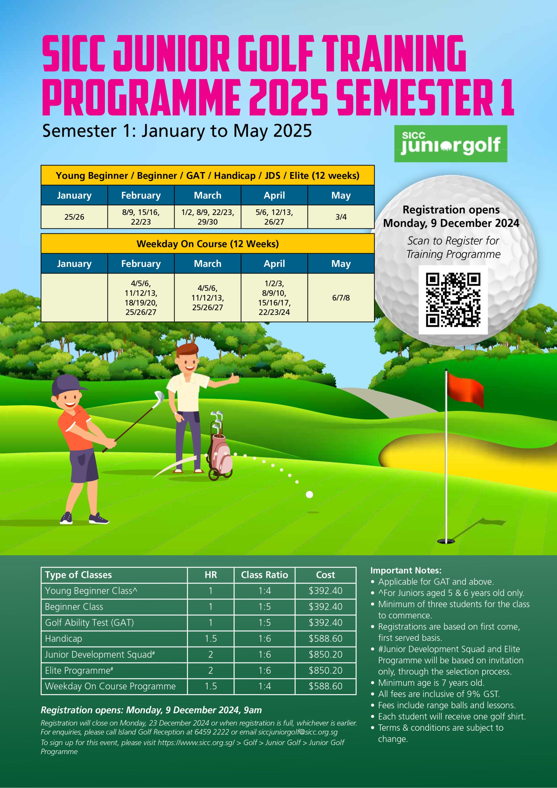 Junior Golf Holiday Programme 2025 Junior Golf Holiday Programme 2025